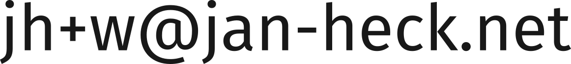 Sorry for the lack of accessibility, but public plain-text emails lead to spam. My email address spelled out is: jh at sign jan minus heck dot net